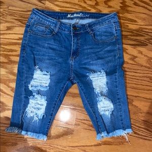 Denim Jean Capri Shorts